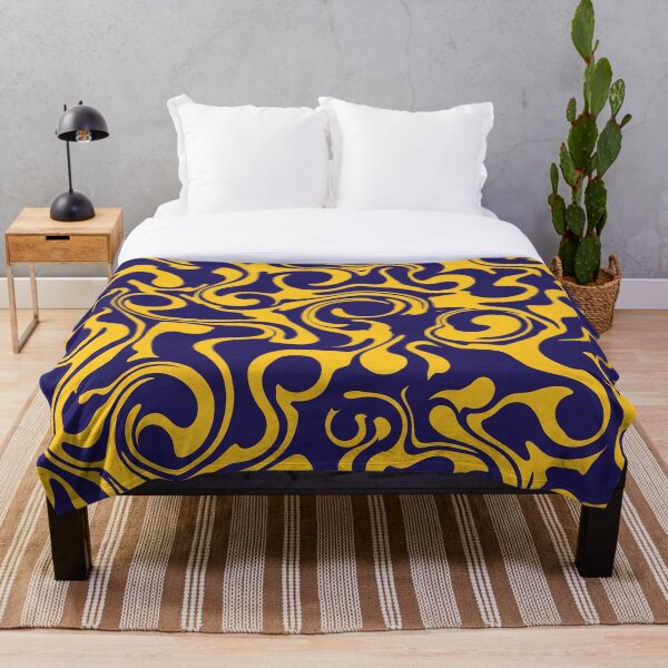 Item preview, Navy and Yellow Ornate Liquid Swirls designed and sold by Owcomm.