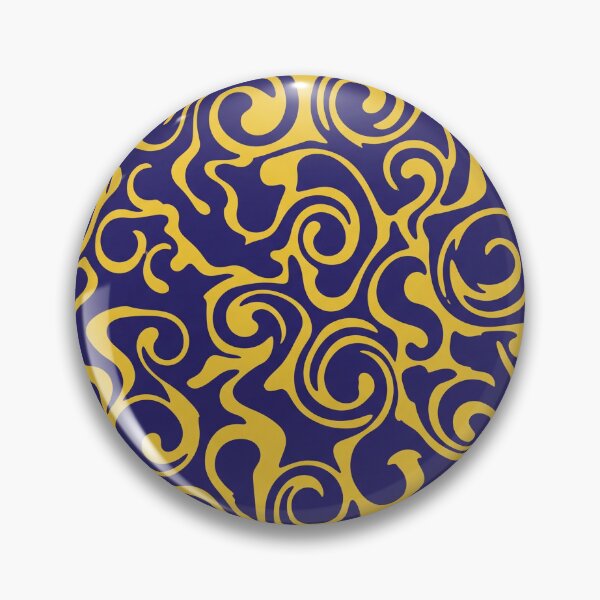 Item preview, Dark Blue and Yellow Swirling Curlicues designed and sold by Owcomm.
