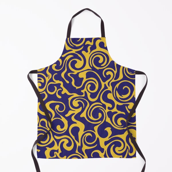 Item preview, Dark Blue and Yellow Swirling Curlicues designed and sold by Owcomm.