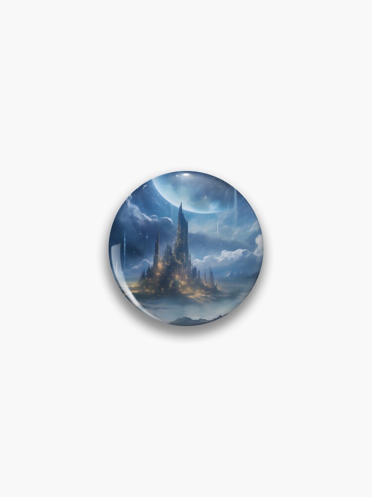 Thumbnail 1 von 3, Button, Celestial Symphony: Planetary Elegance in the Night Sky designt und verkauft von DrawnThreads.