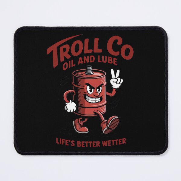Item preview, Vintage Cartoon Oil Barrel – Red Distressed TROLL CO Style Design with Bold Mechanic Humor designed and sold by ARTReMi.