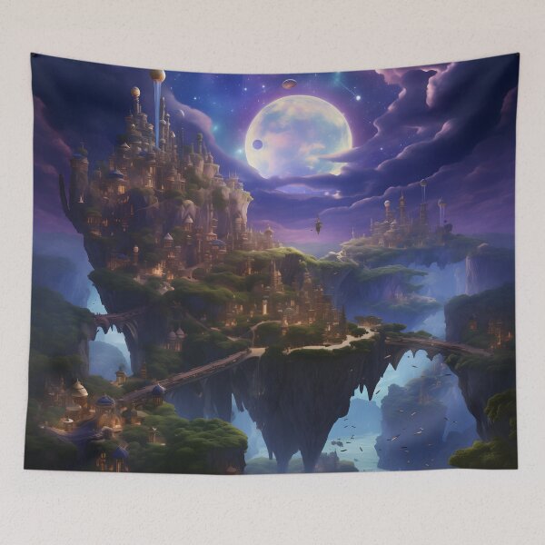 Item preview, Celestial Utopia: Islands of Cosmic Harmony designed and sold by DrawnThreads.