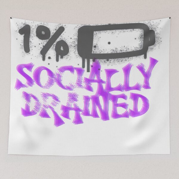 Item preview, Socially Drained – 1% Battery  designed and sold by VVisionary11.