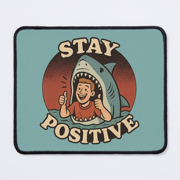 Item preview, Stay Positive – Funny Shark Attack Sarcastic Design designed and sold by GirlyPopped.