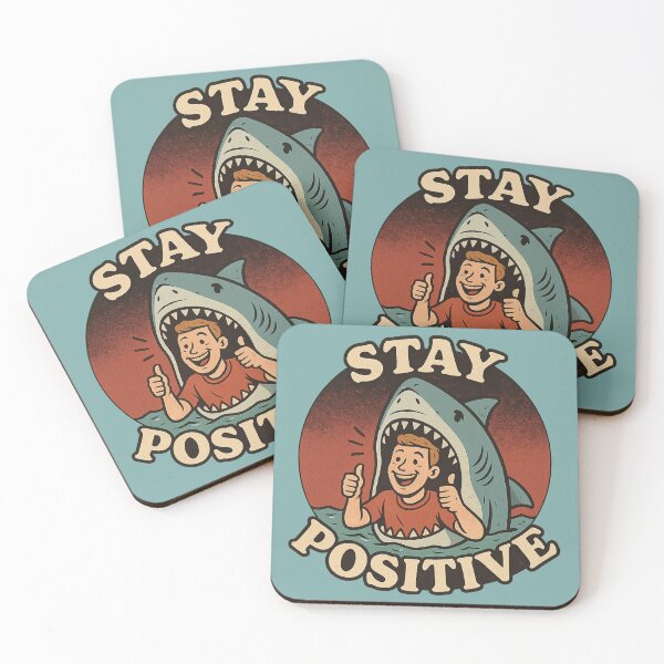 Item preview, Stay Positive – Funny Shark Attack Sarcastic Design designed and sold by GirlyPopped.