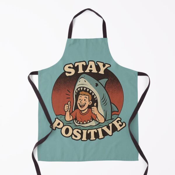 Item preview, Stay Positive – Funny Shark Attack Sarcastic Design designed and sold by GirlyPopped.