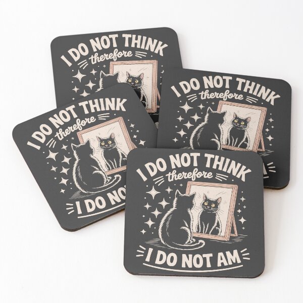 Item preview, I Do Not Think Therefore I Do Not Am - Funny Black Cat designed and sold by BeansterNL.