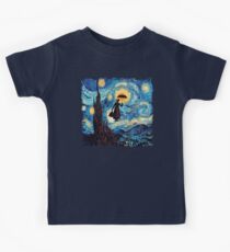 The Flying Lady with an Umbrella Oil Painting Kids Tee