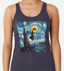 Die fliegende Dame mit einem Regenschirm-Ölgemälde Tanktop für Frauen