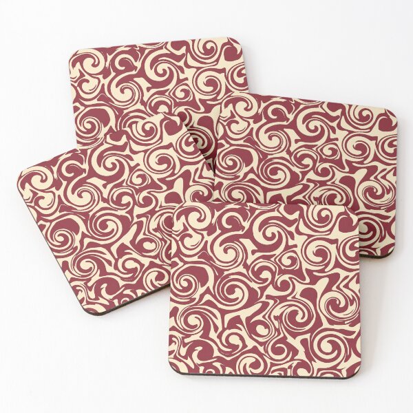 Item preview, Burgundy and Beige Swirl Pattern designed and sold by Owcomm.