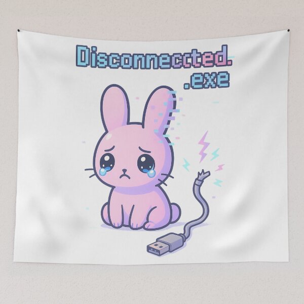 Item preview, Disconnected.exe – Sad USB Bunny Glitchcore Art designed and sold by GlitchBunnyLab.