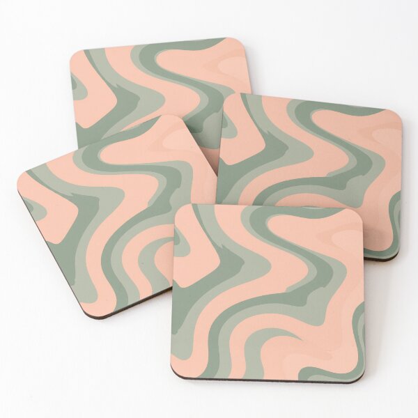 Item preview, Soft Peach and Sage Green Liquid Waves designed and sold by Owcomm.
