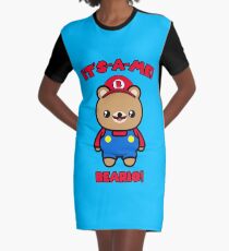 Bear Cute Funny Kawaii Mario Parody Graphic T-Shirt Dress