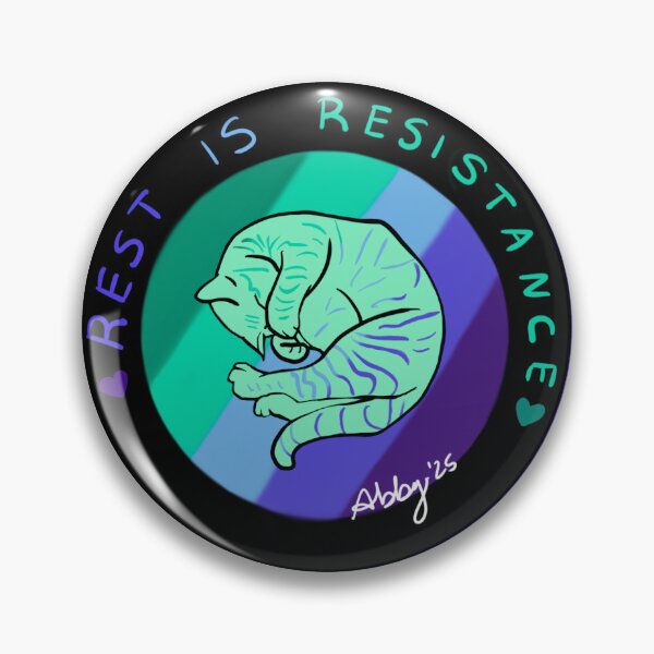 Item preview, Rest Is Resistance Kitty (Gay Pride Flag) designed and sold by AspirantAbby.