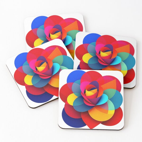 Item preview, Colorful flower made of geometric shapes designed and sold by barmaz.