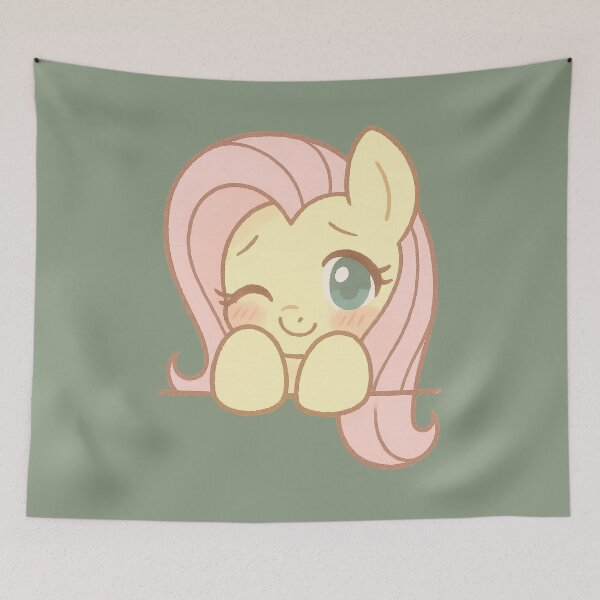 Item preview, Fluttershy Shy Peeker – Blushing MLP Sticker with Kawaii Eyes designed and sold by Rushurban.
