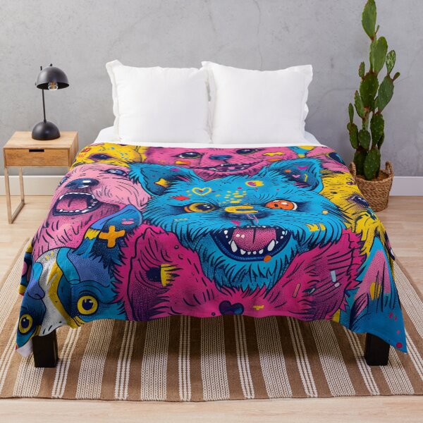 Item preview, Psychedelic Pop Art Dogs and Cats - Vibrant Pet Portrait Collage Digital Design designed and sold by AnnDesignStudio.