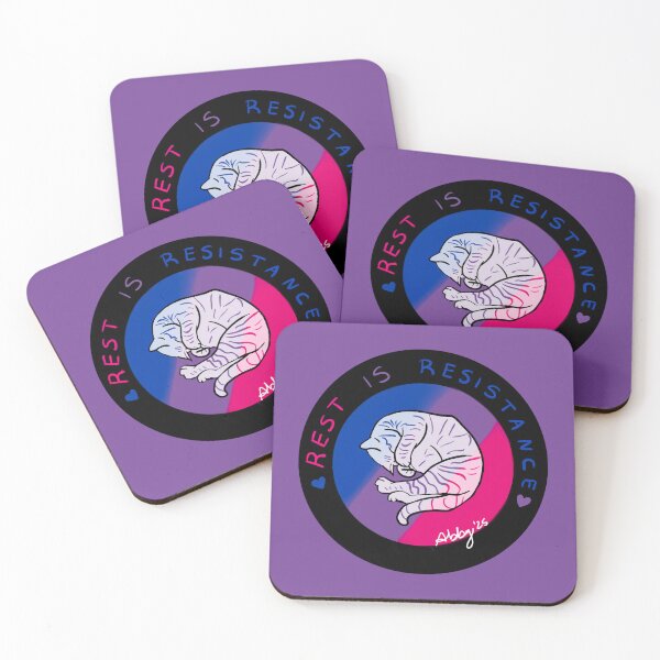 Item preview, Rest Is Resistance Kitty (Bi Pride Flag) designed and sold by AspirantAbby.