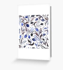 Watercolor pattern with abstract flowers. Greeting Card