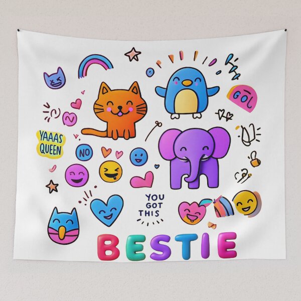 Item preview, Bestie Forever Cute Animals - Yaaas Queen You Got This Friendship Digital Art designed and sold by AnnDesignStudio.