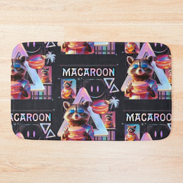 Item preview, Macaron Raccoon Extreme Vaporwave Style designed and sold by The Nerd Gift Source.