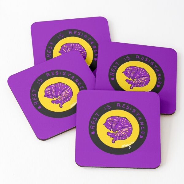 Item preview, Rest Is Resistance Kitty (Intersex Pride Flag) designed and sold by AspirantAbby.
