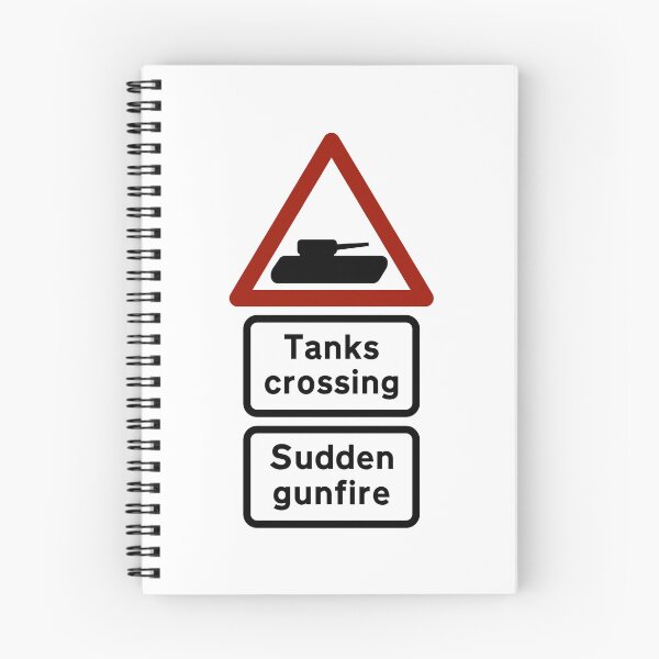 Item preview, Funny UK Tanks Crossing Sudden Gunfire Real Street Sign designed and sold by MilitaryMart.