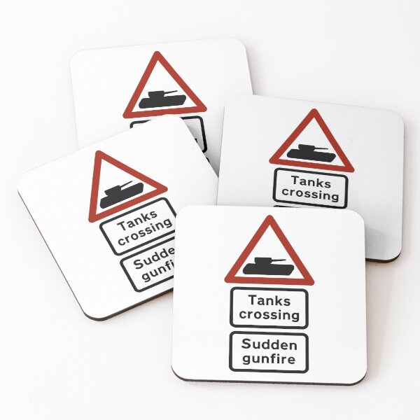 Item preview, Funny UK Tanks Crossing Sudden Gunfire Real Street Sign designed and sold by MilitaryMart.