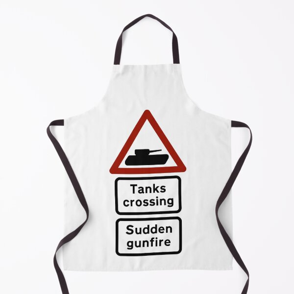 Item preview, Funny UK Tanks Crossing Sudden Gunfire Real Street Sign designed and sold by MilitaryMart.