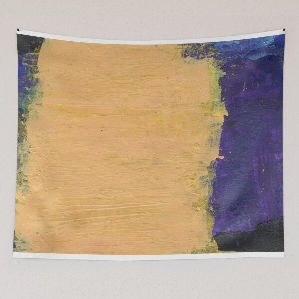Item preview, Yellow Purple Blocks Abstract Contemporary Brushed Textured Artwork Painting Original designed and sold by pngrktes-art.