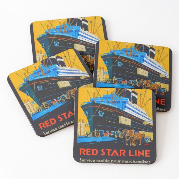 Item preview, Red Star Line – Belgenland (Vintage Poster, c.1920s) designed and sold by Lukasphere.