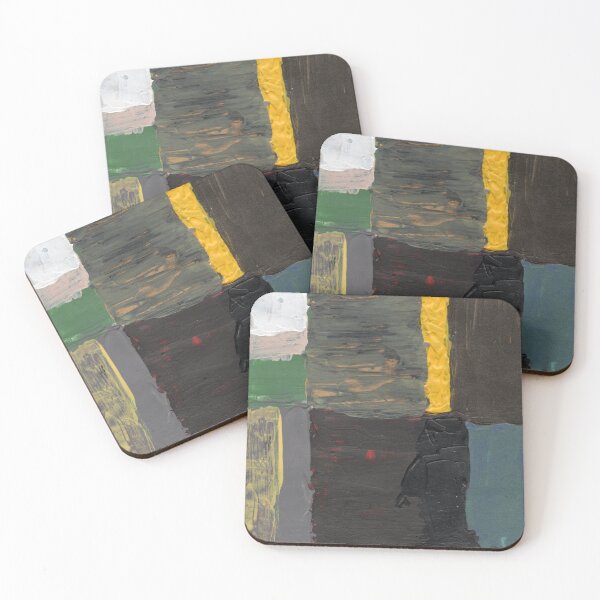 Item preview, Neutral Colorful Blocks Textured Painting Squares Layered Original Artwork Yellow Black Blue Gray Green Beige Pink White Cream Natural Tones Tonal designed and sold by pngrktes-art.
