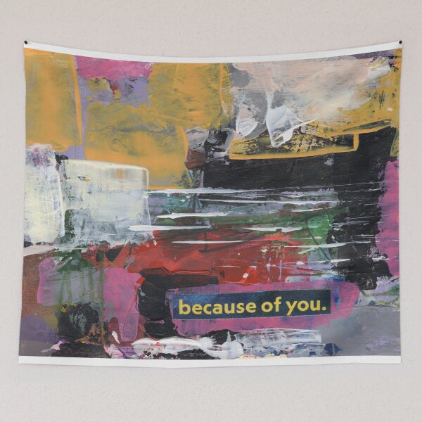 Item preview, Because of You Emotional Texture Abstract Lines Bold Colors Heartfelt Collage Paper Mixed Media designed and sold by pngrktes-art.