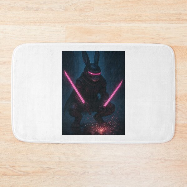 Item preview, Cyberpunk Bunny Bounty Hunter in Rain designed and sold by dessertcruzing.