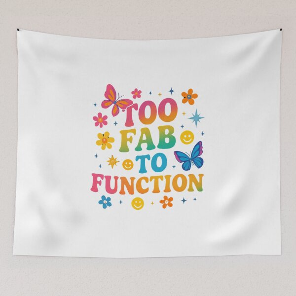 Item preview, "Too Fab to Function Y2K Aesthetic Shirt – Retro Maximalist Butterfly Smiley Face Flower Design" designed and sold by Cgriffin18.