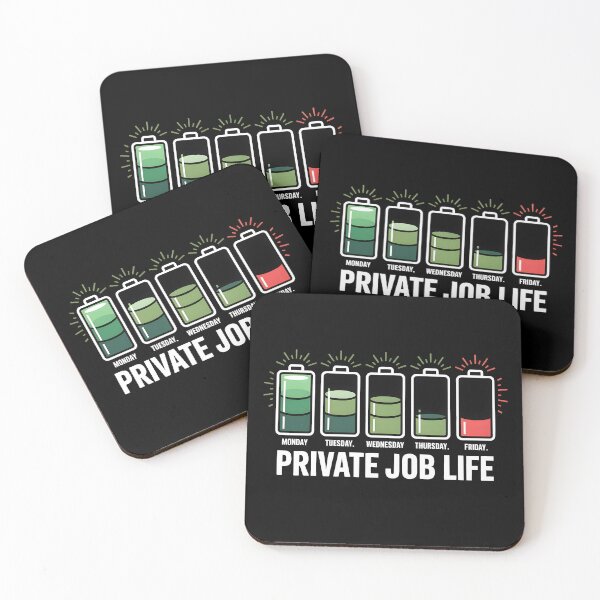 Item preview, Private Job Life – Workweek Battery Drain Vector T-Shirt designed and sold by Hooodify.