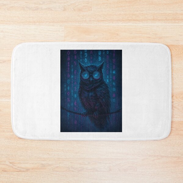 Item preview, Cyber Owl Hacker in Digital Rain designed and sold by dessertcruzing.