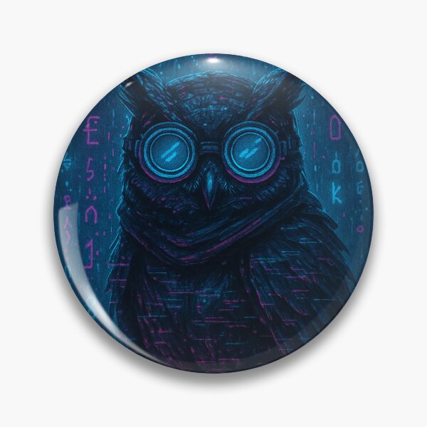 Item preview, Cyber Owl Hacker in Digital Rain designed and sold by dessertcruzing.