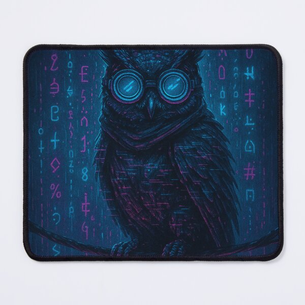 Item preview, Cyber Owl Hacker in Digital Rain designed and sold by dessertcruzing.