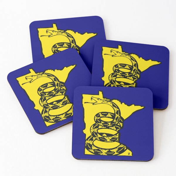 Item preview, MINNESOTAN - Libertarian - Don't Tread On Me Gadsden Snake on MINNESOTA   Map on Blue default background, #020279 designed and sold by pelagio.