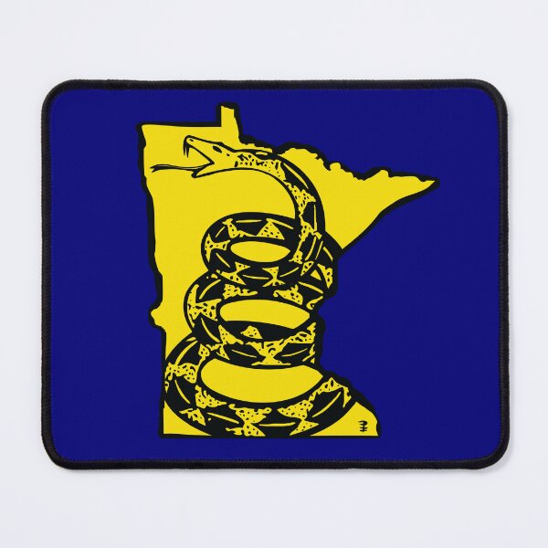 Item preview, MINNESOTAN - Libertarian - Don't Tread On Me Gadsden Snake on MINNESOTA Map on Blue default background, #020279 designed and sold by pelagio.