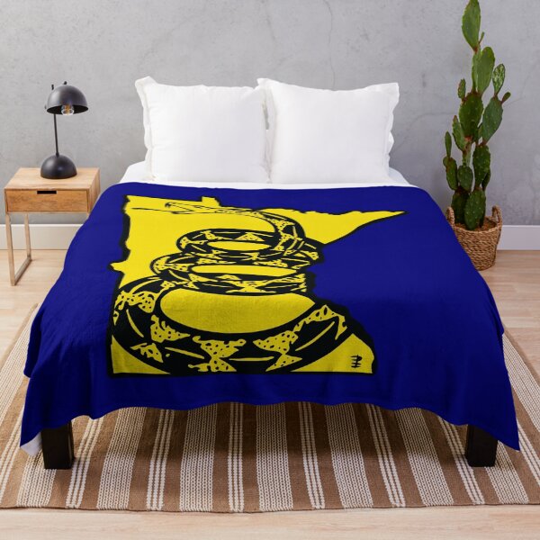 Item preview, MINNESOTAN - Libertarian - Don't Tread On Me Gadsden Snake on MINNESOTA Map on Blue default background, #020279 designed and sold by pelagio.