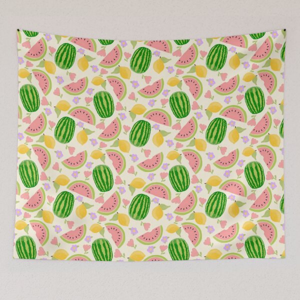Item preview, Summer Fruit Watermelon Lemon Flower Pattern designed and sold by ArtAlmstEvryDay.