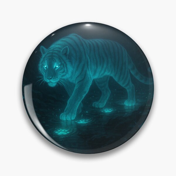 Item preview, Ghost Tiger in Bioluminescent Cave designed and sold by dessertcruzing.
