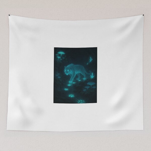 Item preview, Ghost Tiger in Bioluminescent Cave designed and sold by dessertcruzing.
