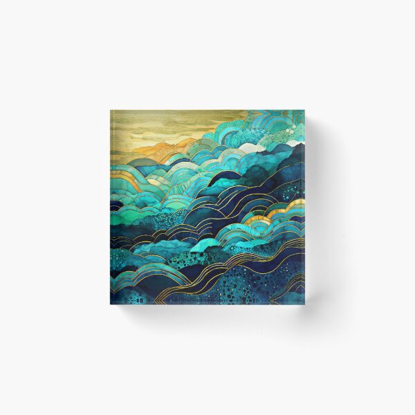Item preview, Asian-Inspired Blue And Seafoam Ocean Waves Abstract Design  designed and sold by DEC02.