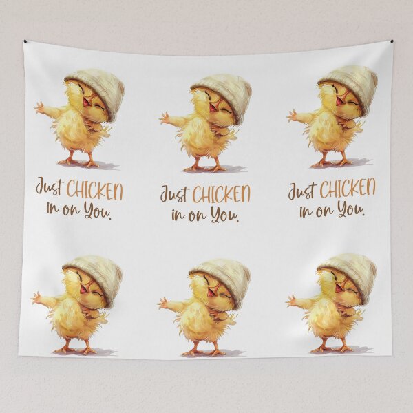 Item preview, Just Chicken In On You – Funny Chick Pun designed and sold by EmeraldeaArt.