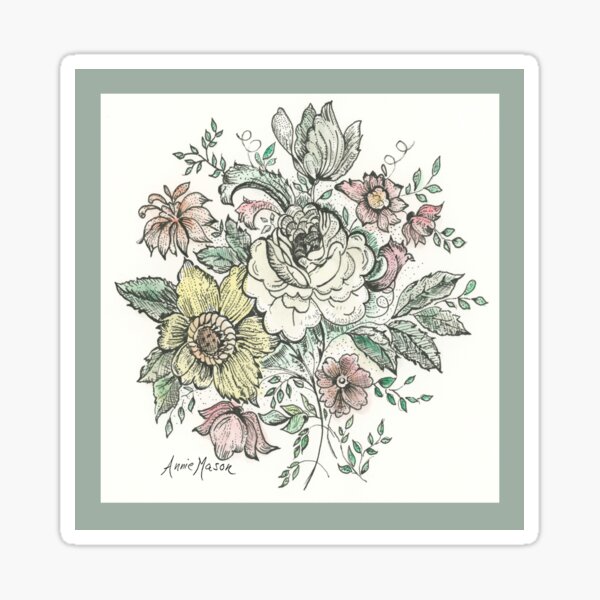 Aperçu de l'œuvre Floraison - aquarelle et dessin à la plume créée et vendue par Annie Mason Art.