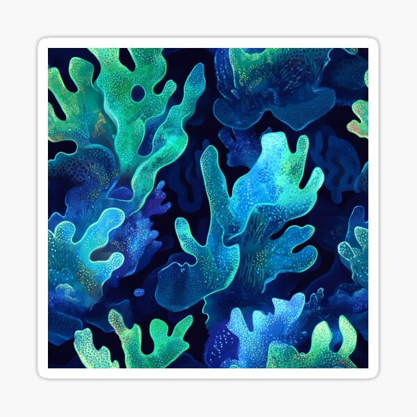 Vista previa del artículo con la obra «Coral neón de fusión eléctrica orgánica», diseñado y vendido por MidArtForge.