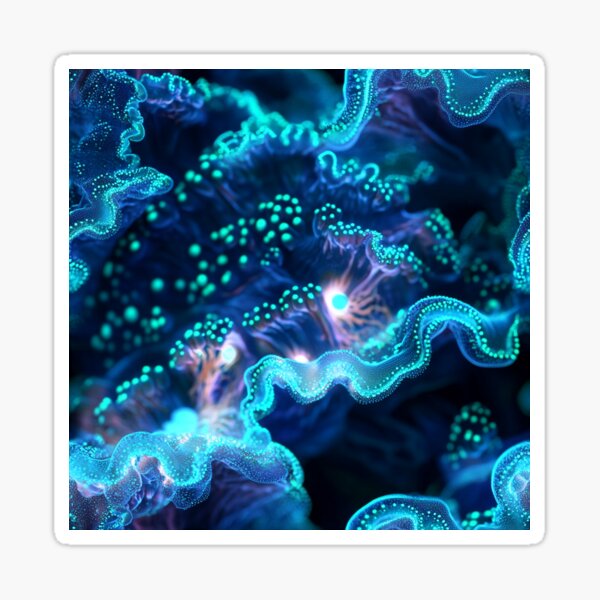 Vista previa del artículo con la obra «Coral neón de fusión eléctrica orgánica», diseñado y vendido por MidArtForge.